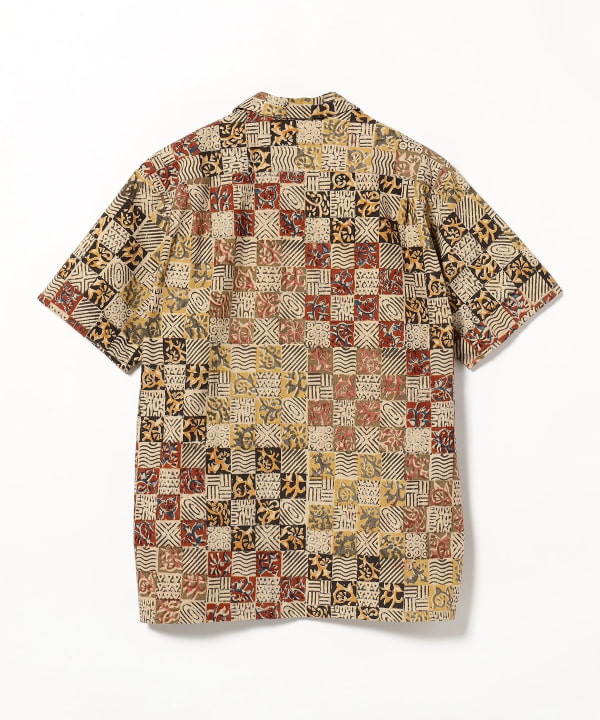 BEAMS PLUS（ビームス プラス）Open Collar Block Print Square（シャツ・ブラウス カジュアルシャツ）通販｜ BEAMS