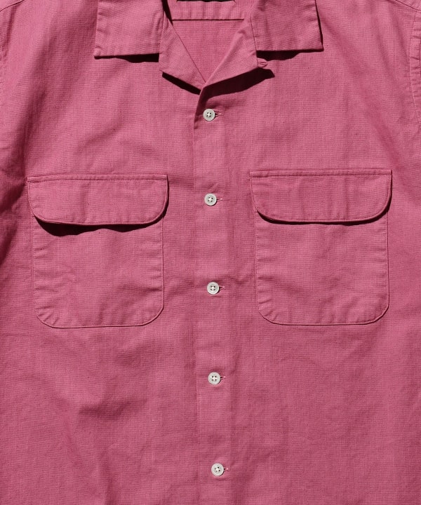 BEAMS PLUS 日本製　コットン　オープンカラーシャツ BEAMS PLUS（ビームス プラス）Open Collar Cotton Linen Panama
