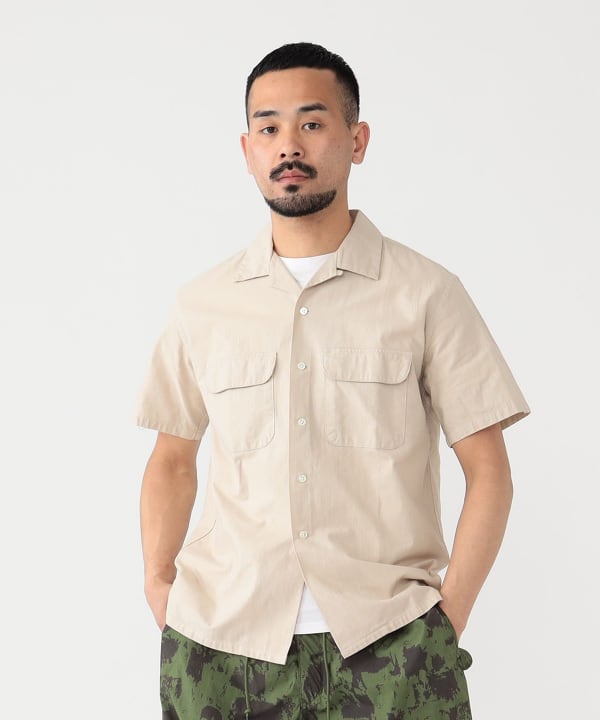 最安値に挑戦！ プラス）Open PLUS（ビームス BEAMS Collar Panama Linen Cotton トップス