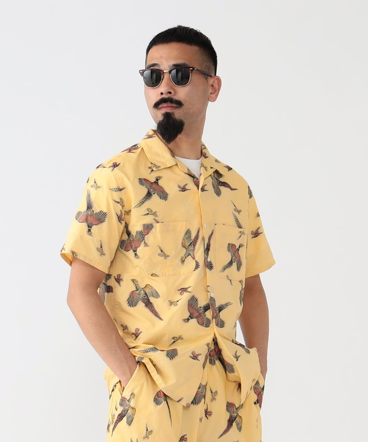 BEAMS PLUS（ビームス プラス）Open Collar Cut Jacquard（シャツ 