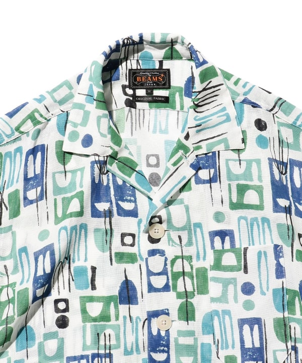 BEAMS PLUS（ビームス プラス）Beach Shirt JKT PE Mesh Print（シャツ 