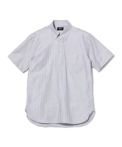 IKE BEHAR / Pullover Short Sleeve Button Down Shirt Stripe