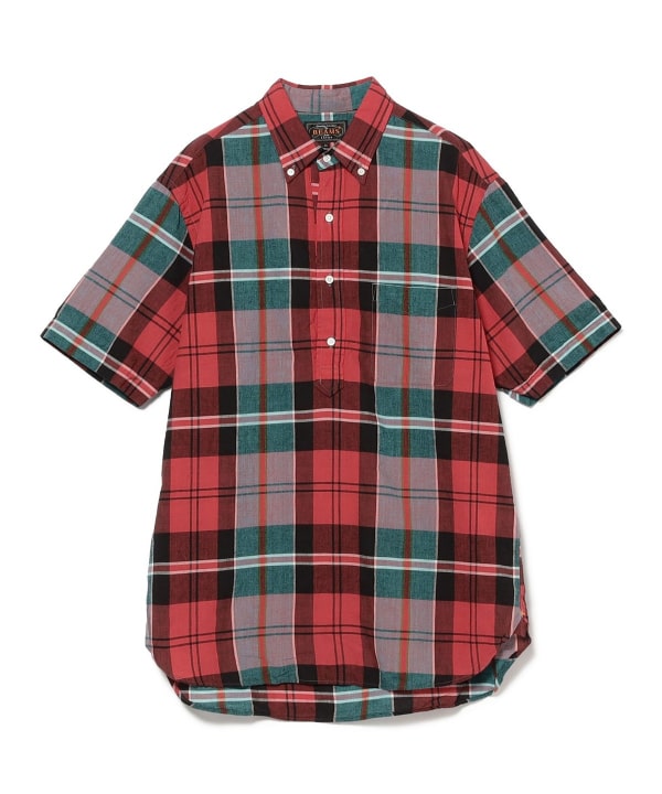 【未使用 タグ付き】BEAMS PLUS B.D. MADRAS 赤系 S 未使用 タグ付き】BEAMS PLUS B.D. MADRAS 赤系 S