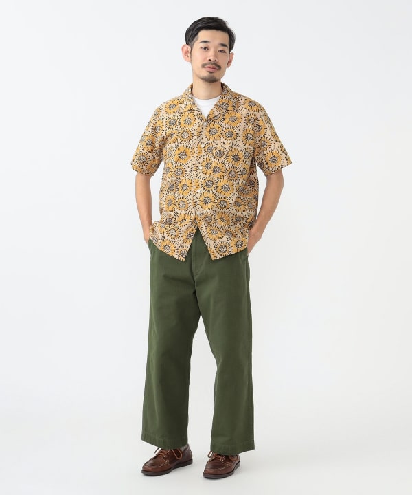 BEAMS PLUS（ビームス プラス）Open Collar Block Print Sun