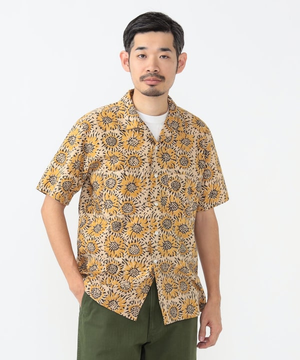 BEAMS PLUS（ビームス プラス）Open Collar Block Print Sun