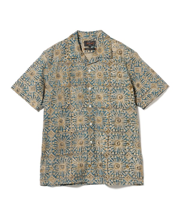 ピースさん専用 BEAMS PLUS（ビームス プラス）Open Collar Block Print Flower