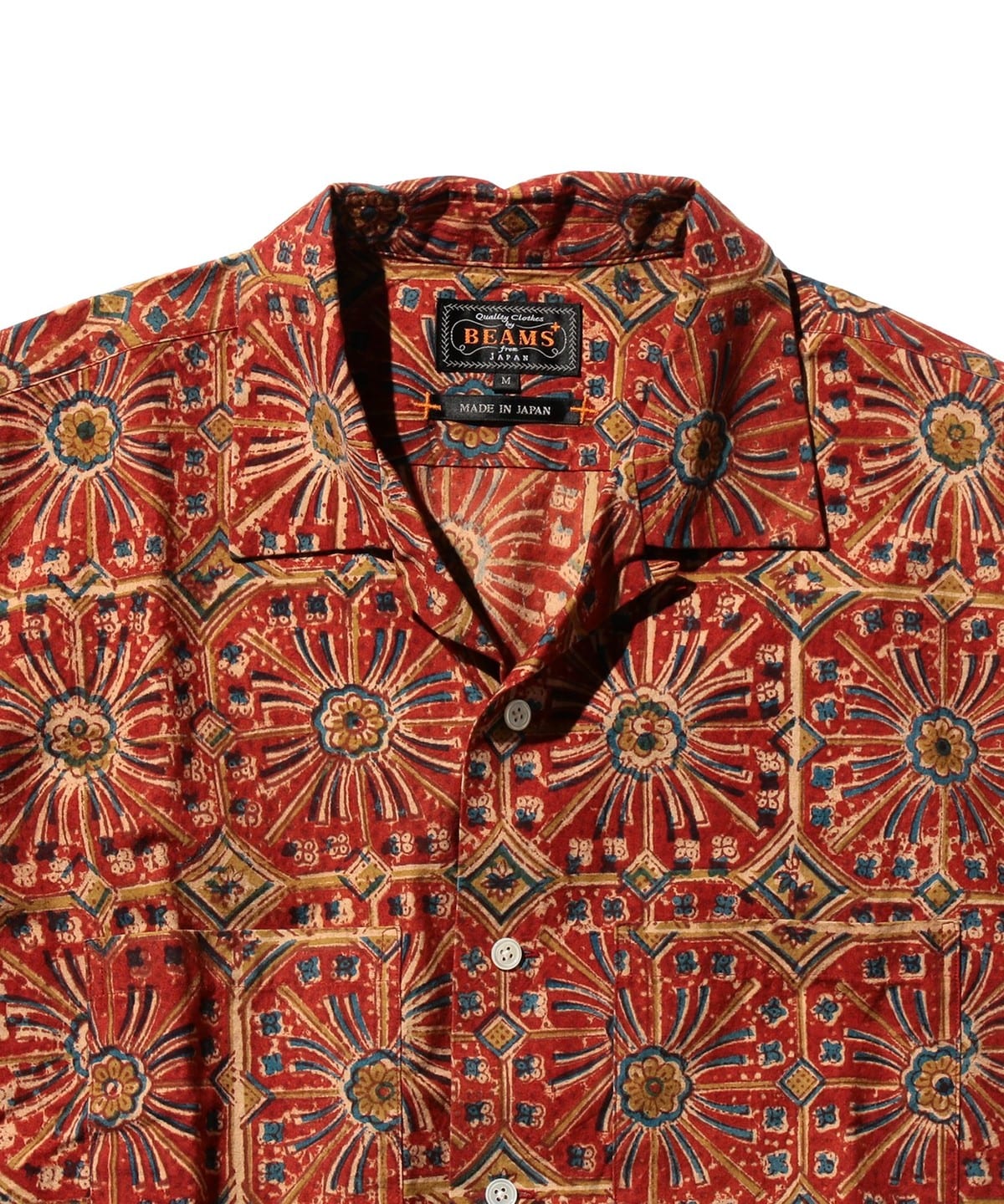 BEAMS PLUS（ビームス プラス）Open Collar Block Print Flower