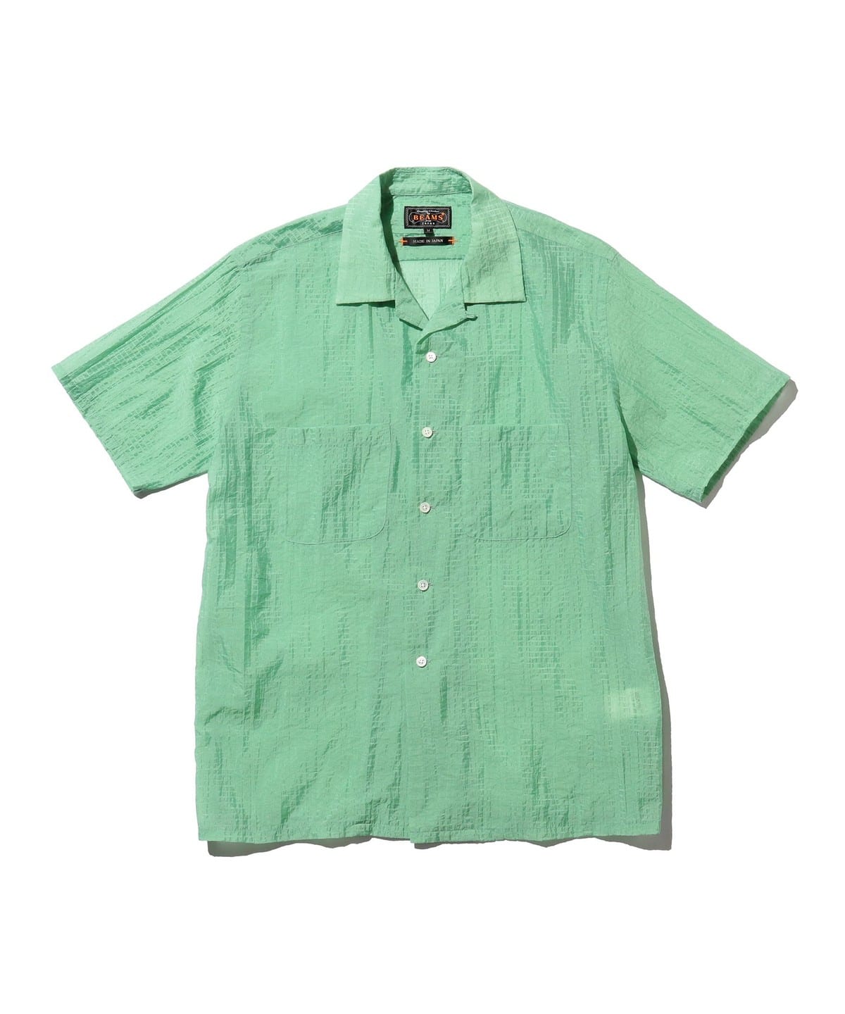 Open Collar Bumpy Nylon シャツ・ブラウス MEN MINT. GRN L Open Collar Bumpy Nylon シャツ・ブラウス MEN MINT. GRN L