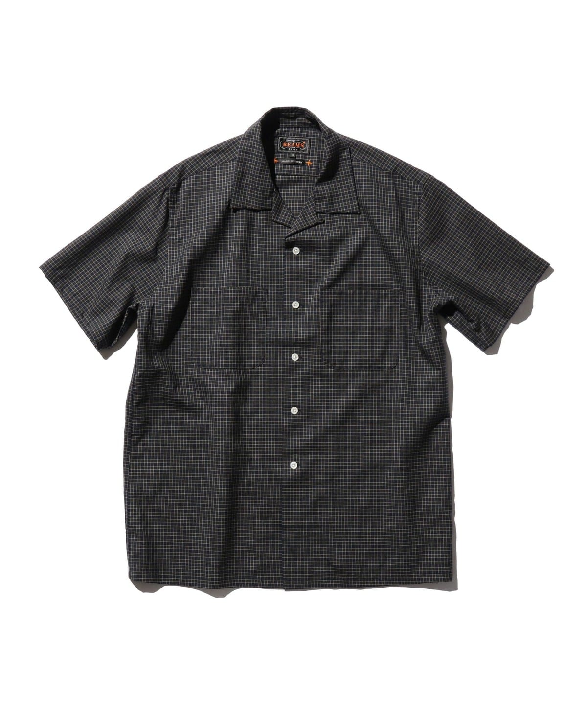Open Collar Washable Wool Plaid シャツ・ブラウス MEN GREEN S Open Collar Washable Wool Plaid シャツ・ブラウス MEN GREEN S