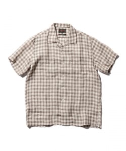 Open Collar Panama Plaid Linen