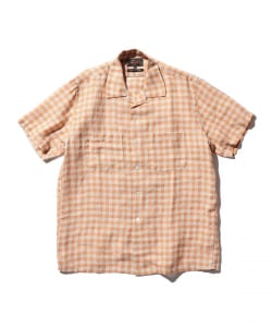 Open Collar Panama Plaid Linen