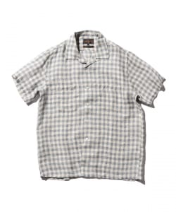 Open Collar Panama Plaid Linen