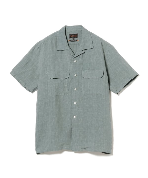 日本製 ビームスプラス コットン リネン オープンカラー 半袖シャツ Lサイズ BEAMS PLUS（ビームス プラス）Open Collar 1/40 Linen（シャツ