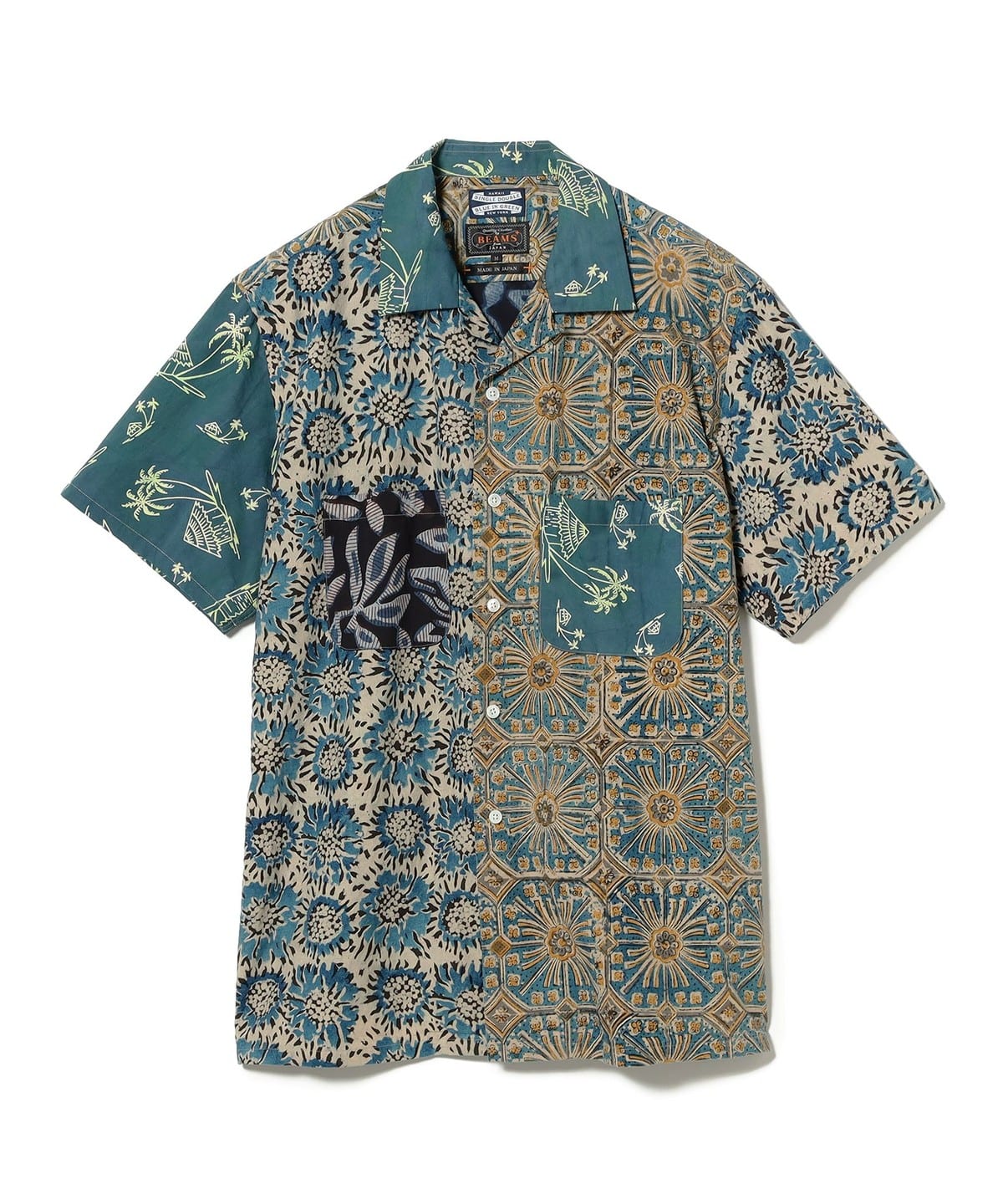 OPEN Collar Cotton Panel シャツ・ブラウス MEN BLUE S OPEN Collar Cotton Panel シャツ・ブラウス MEN BLUE S