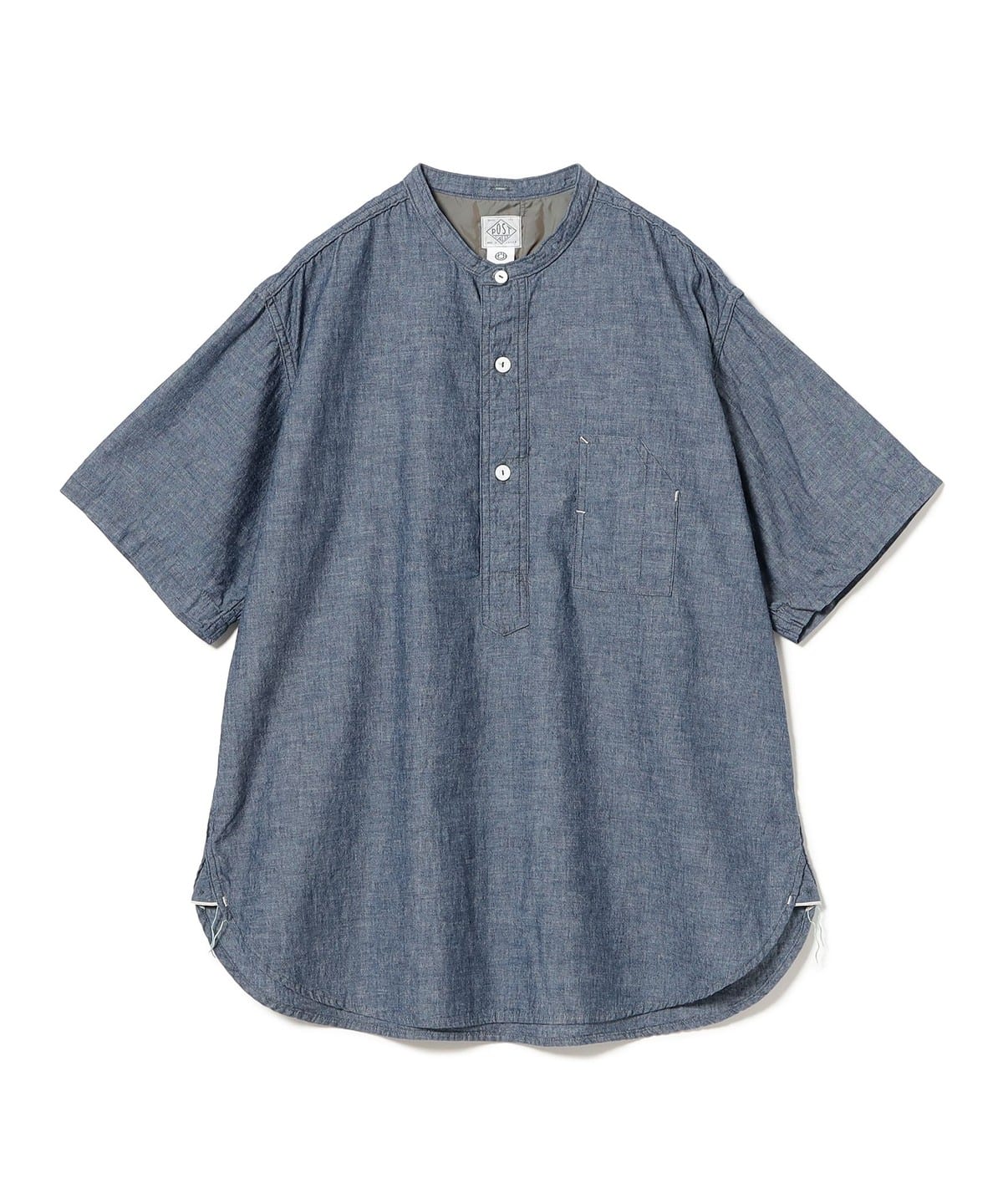 POST OVERALLS ポストオーバーオールズ / #1203S-CC Band Collar Shirt シャツ・ブラウス MEN indigo S POST OVERALLS ポストオーバーオールズ / #1203S-CC Band Collar Shirt シャツ・ブラウス MEN indigo S