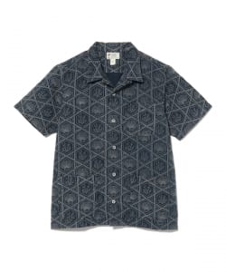 RRL / Indigo Shell-Print Linen-Cotton Camp Shirt