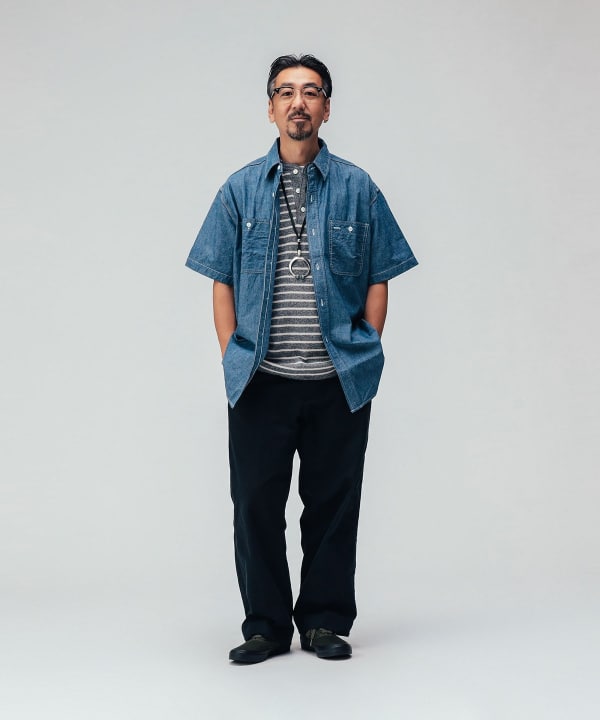 WORK Indigo Chambray Model：H 169cm Size：M