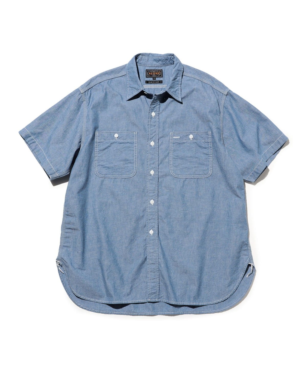 BEAMS +WORK Indigo Chambray　シャツ　XL　日本製 BEAMS PLUS（ビームス プラス）WORK Indigo Chambray（シャツ