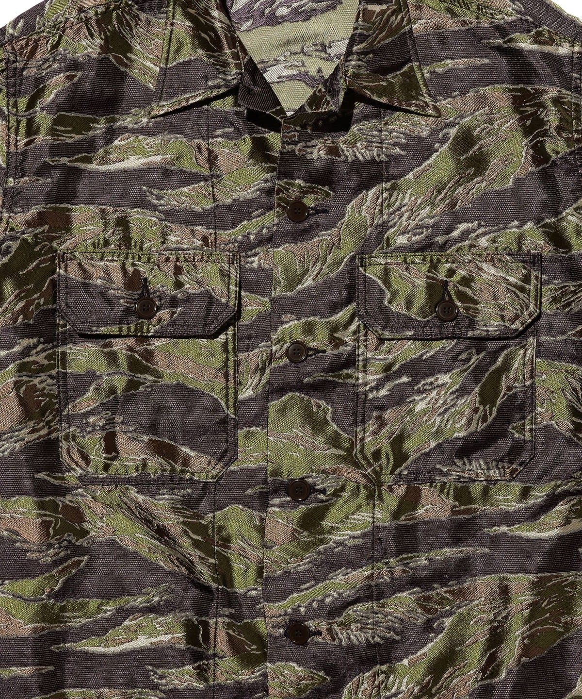 BEAMS PLUS（ビームス プラス）MIL-SHT Tiger Stripe Mesh Jacquard