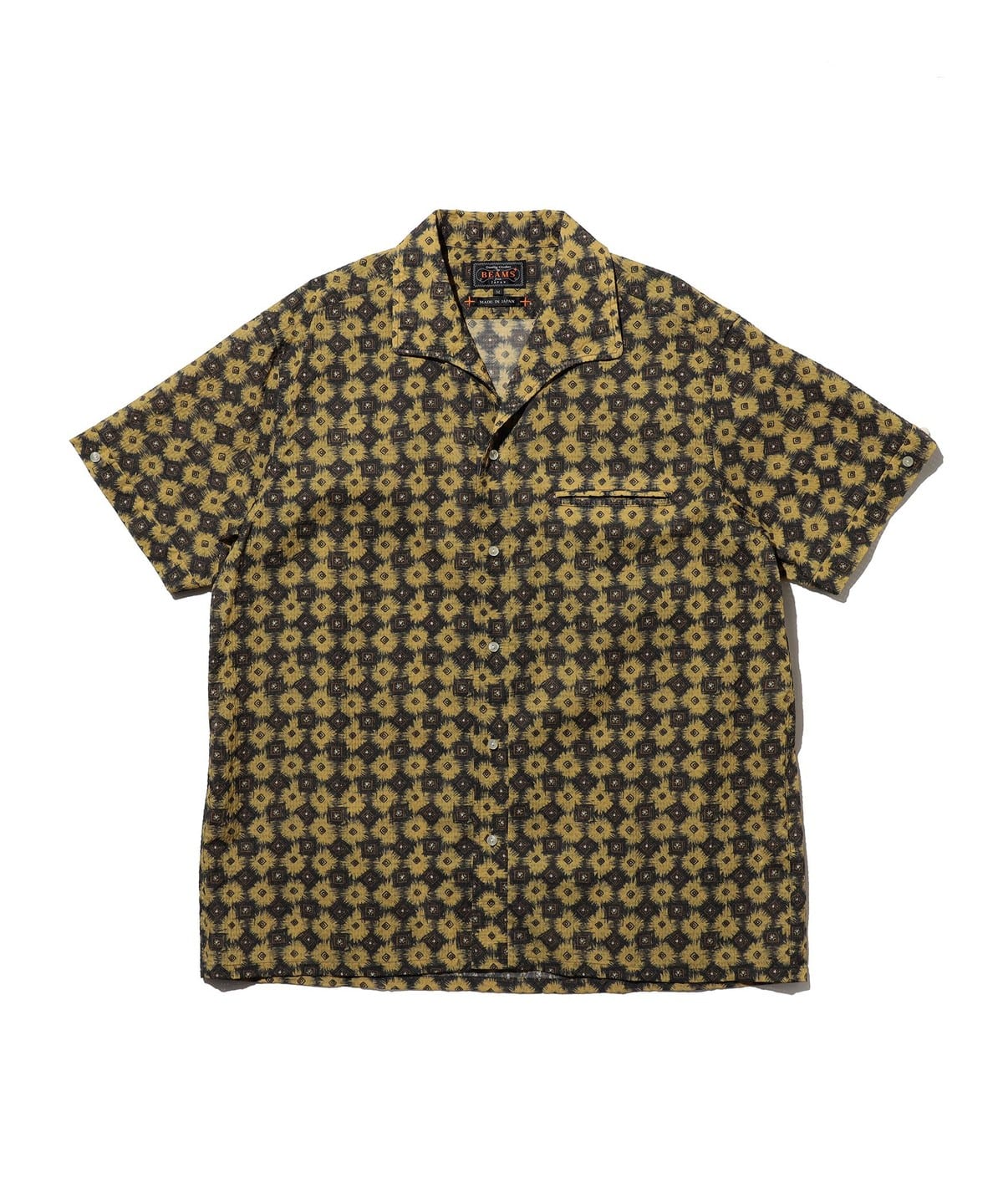 Italian Collar Mesh Print �V���c�E�u���E�X MEN YELLOW S