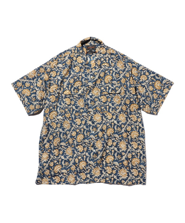 Open Collar Block Print ①