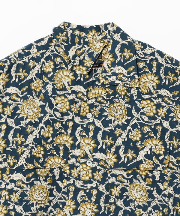 Open Collar Block Print ①