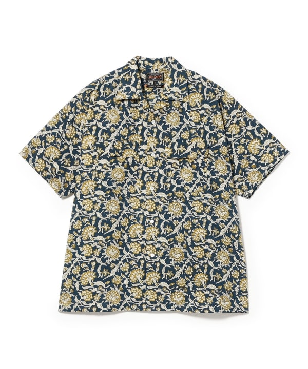 Open Collar Block Print ①