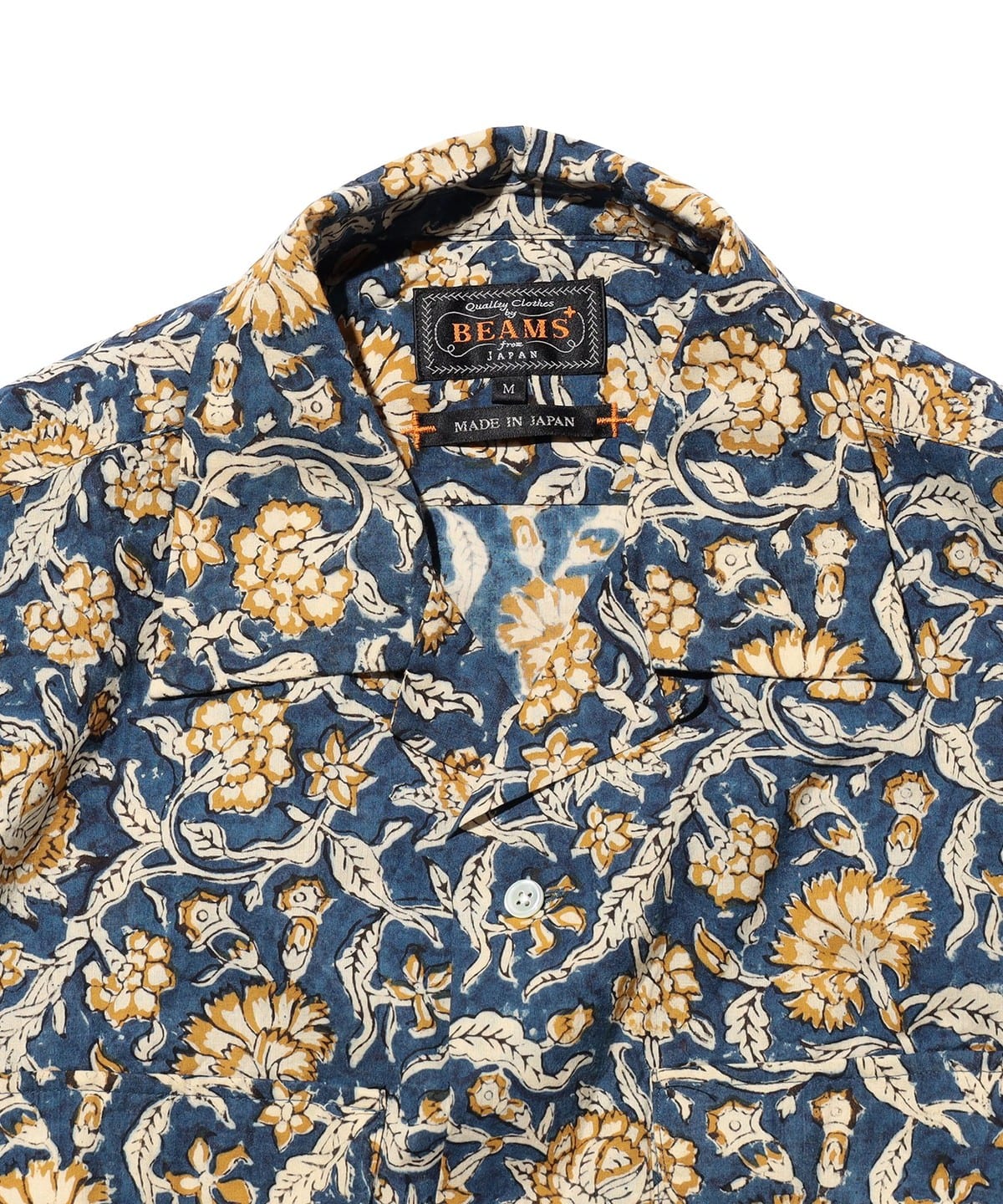 BEAMS PLUS（ビームス プラス）Open Collar Block Print ①（シャツ