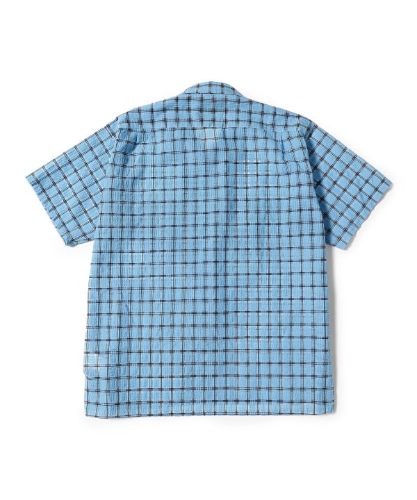 【タイムセール】Open Collar Nylon Airy Plaid