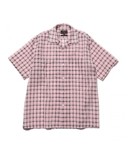 Open Collar Nylon Airy Plaid