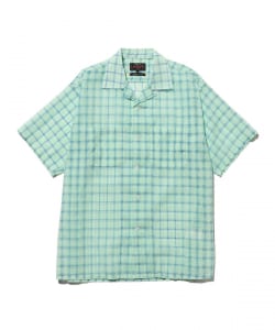 Open Collar Nylon Airy Plaid