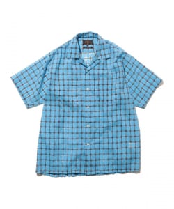 Open Collar Nylon Airy Plaid