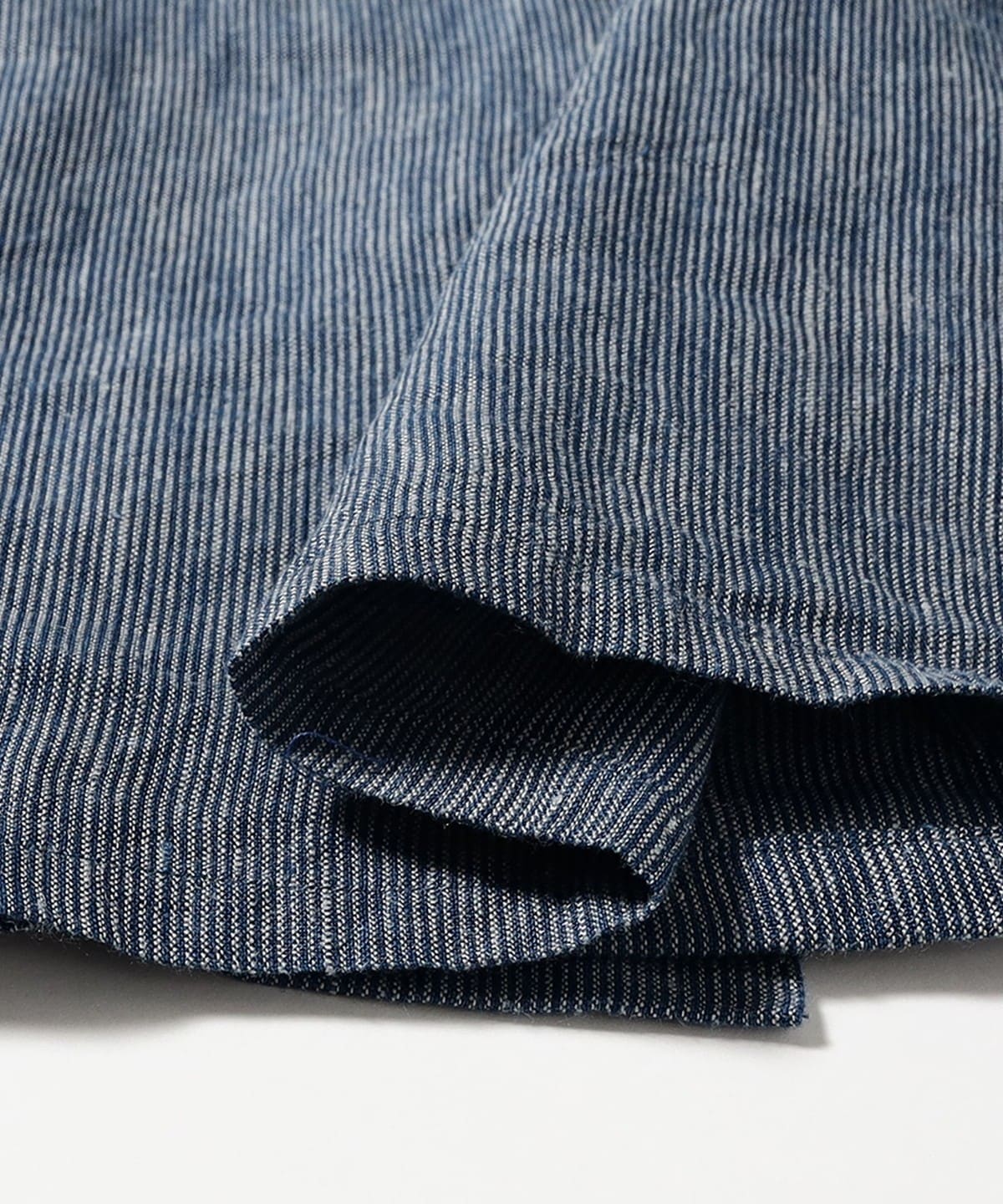 BEAMS PLUS（ビームス プラス）Open Collar Indigo Linen Stripe 