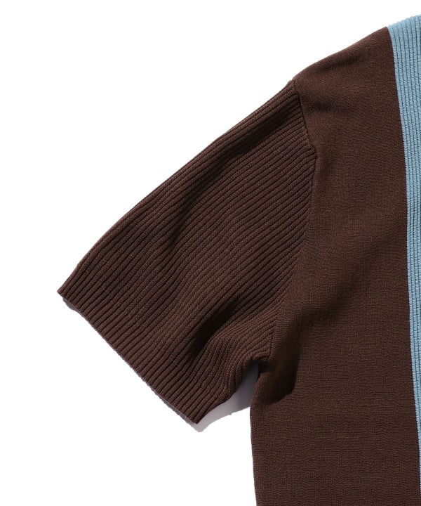 BEAMS PLUS / コットンニット ストライプ ポロ BEAMS PLUS（ビームス プラス）コットンニット ストライプ