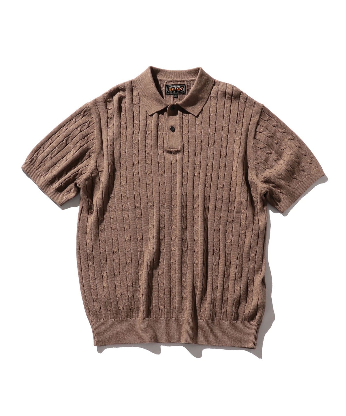 Knit Polo Cable シャツ・ブラウス MEN BROWN M Knit Polo Cable シャツ・ブラウス MEN BROWN M