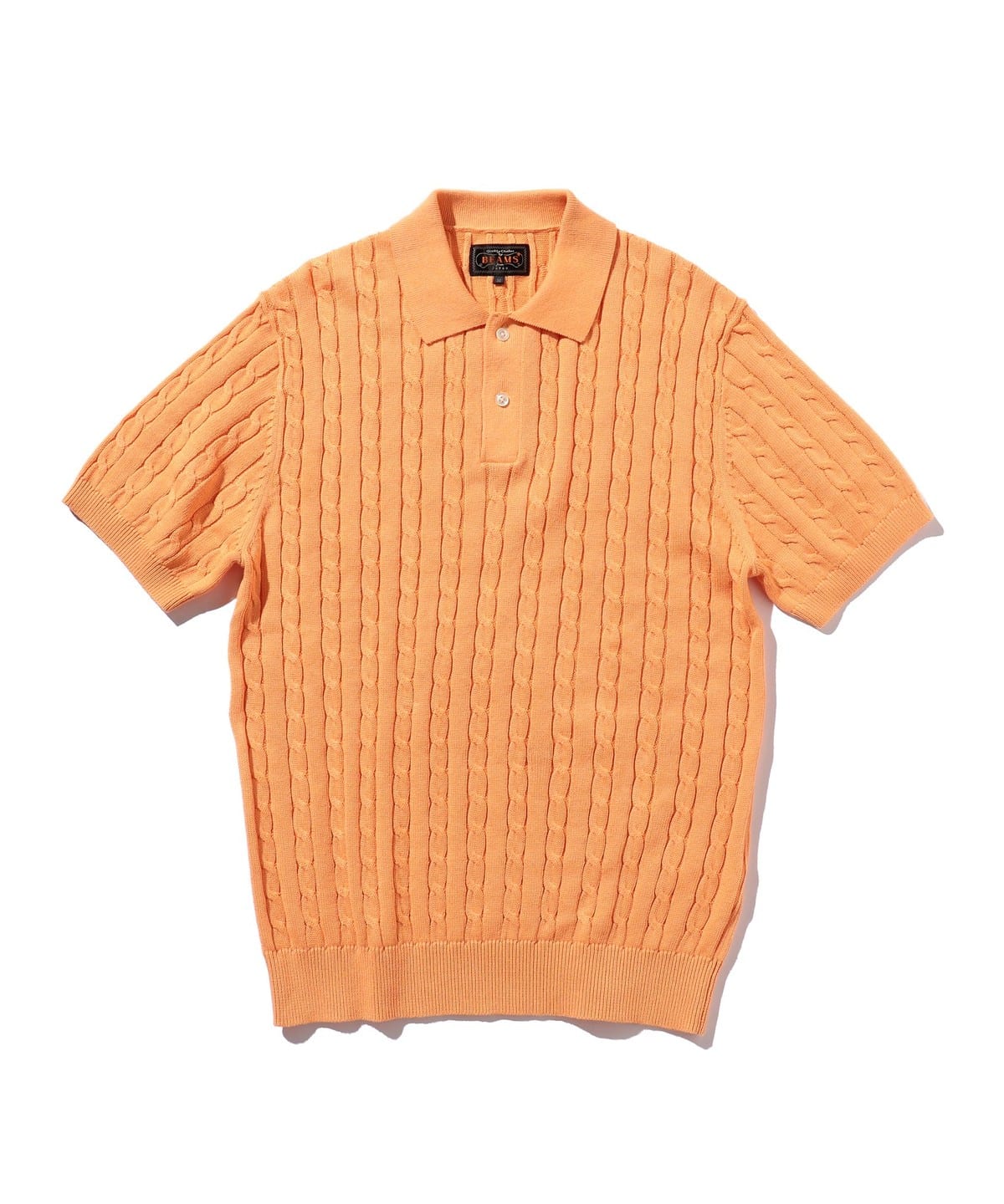 Knit Polo Cable シャツ・ブラウス MEN ORANGE XL Knit Polo Cable シャツ・ブラウス MEN ORANGE XL