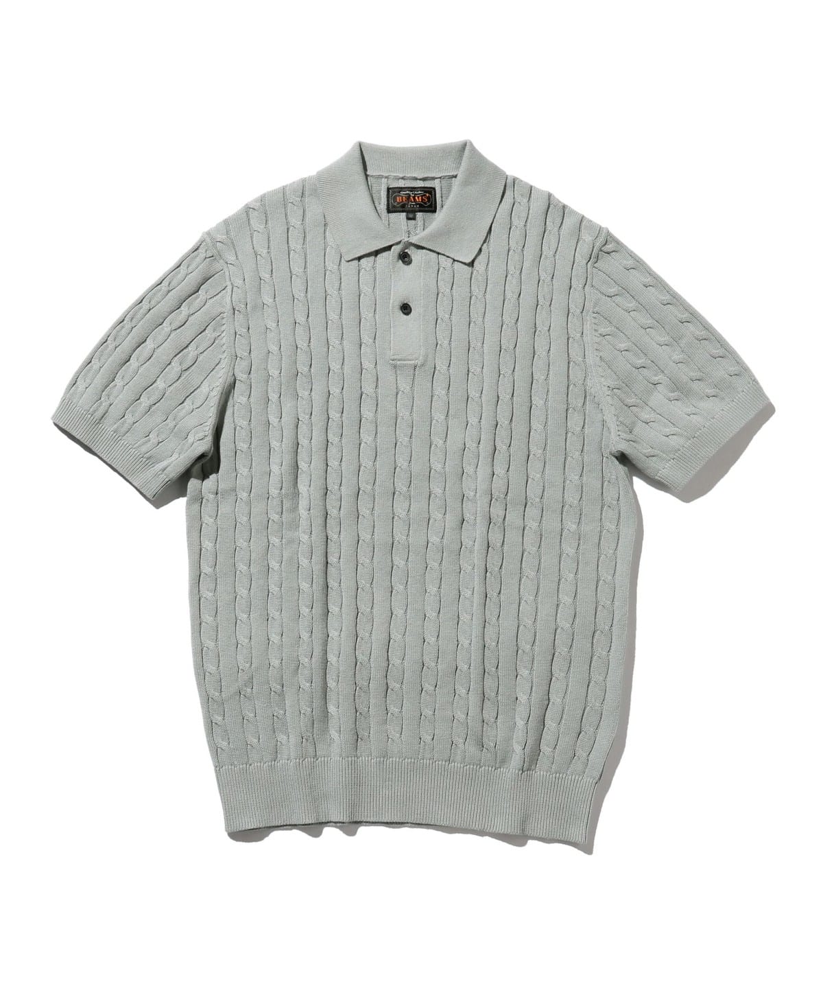 Knit Polo Cable シャツ・ブラウス MEN ICE BLUE S Knit Polo Cable シャツ・ブラウス MEN ICE BLUE S
