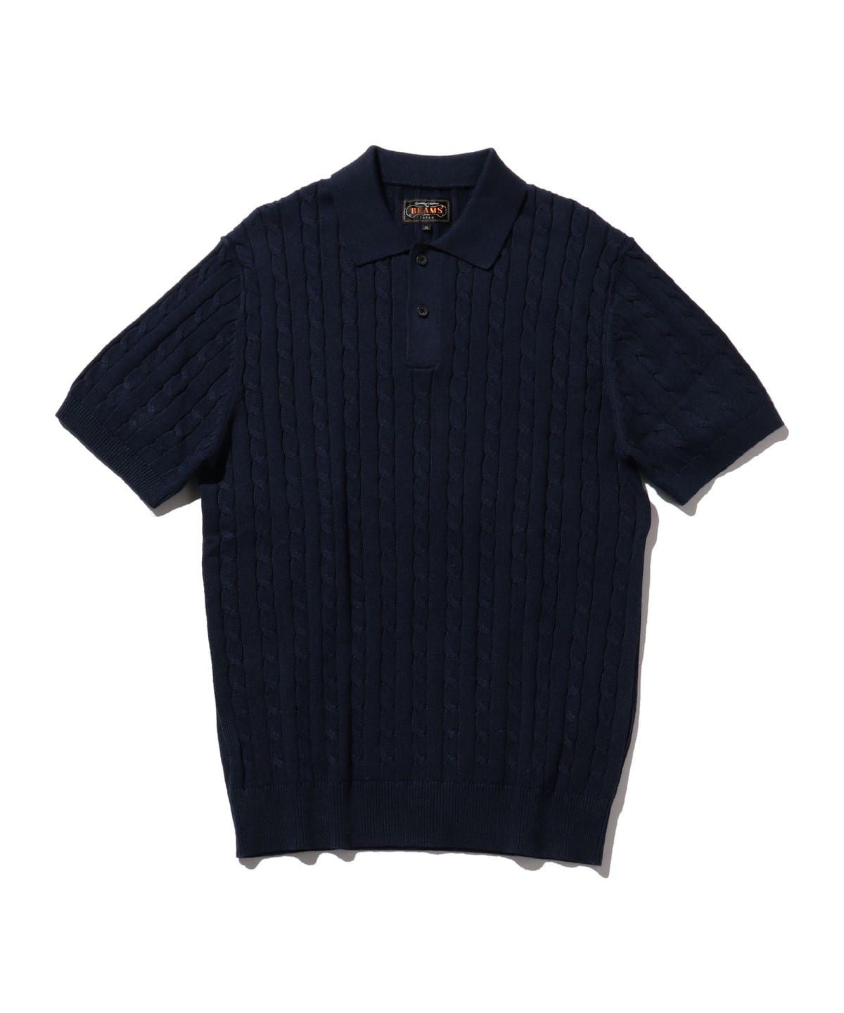 Knit Polo Cable シャツ・ブラウス MEN NAVY S Knit Polo Cable シャツ・ブラウス MEN NAVY S