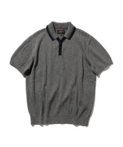 ▲BEAMS PLUS / リネン コットン スキッパー ニット  ポロシャツ