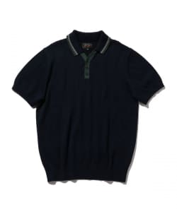 ▲BEAMS PLUS / リネン コットン スキッパー ニット  ポロシャツ