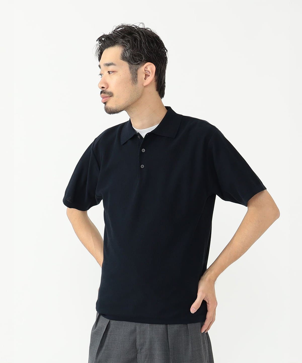 【別注】BATONER バトナー / KNIT POLO SHIRT シャツ・ブラウス MEN NAVY 3 【別注】BATONER バトナー / KNIT POLO SHIRT シャツ・ブラウス MEN NAVY 3