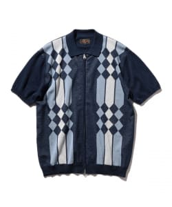 Zip Knit Polo Stripe