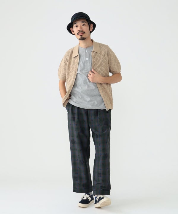 BEAMS PLUS（ビームス プラス）Zip Knit Polo Mesh（シャツ