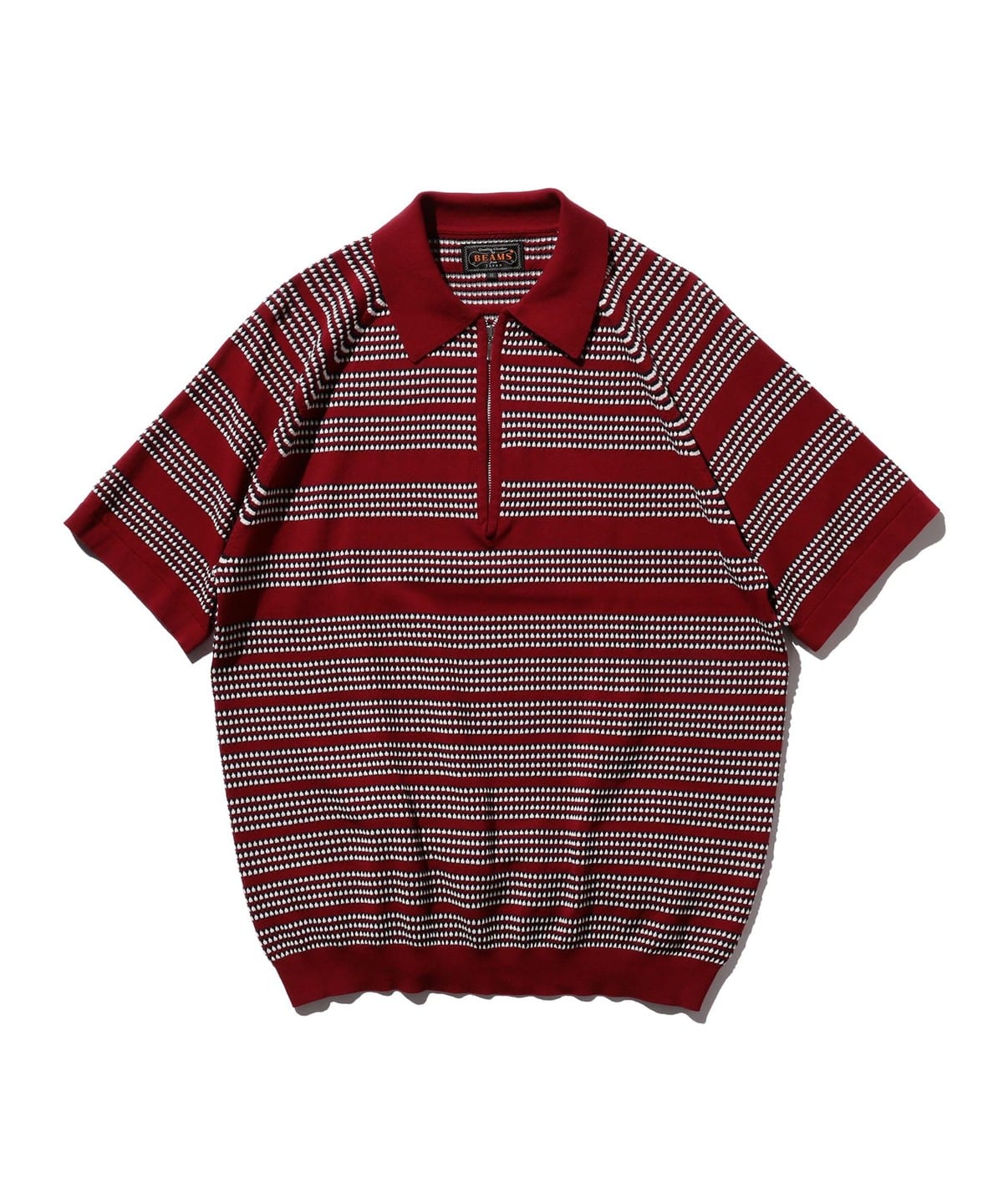 Half Zip Knit Polo Jacquard シャツ・ブラウス MEN RED M Half Zip Knit Polo Jacquard シャツ・ブラウス MEN RED M