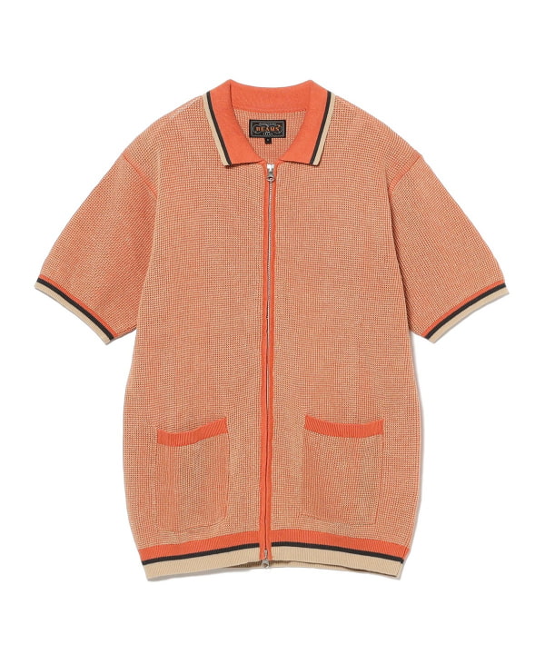 BEAMS PLUS(ビームス プラス)Zip Knit Polo Solid(シャツ BEAMS PLUS(ビームス プラス)Zip Knit Polo Solid(シャツ