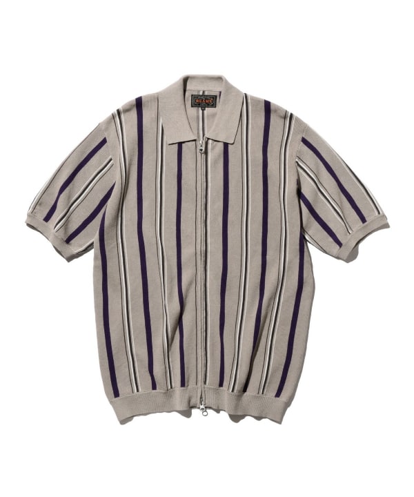 BEAMS PLUS（ビームス プラス）Zip Knit Polo Stripe（シャツ