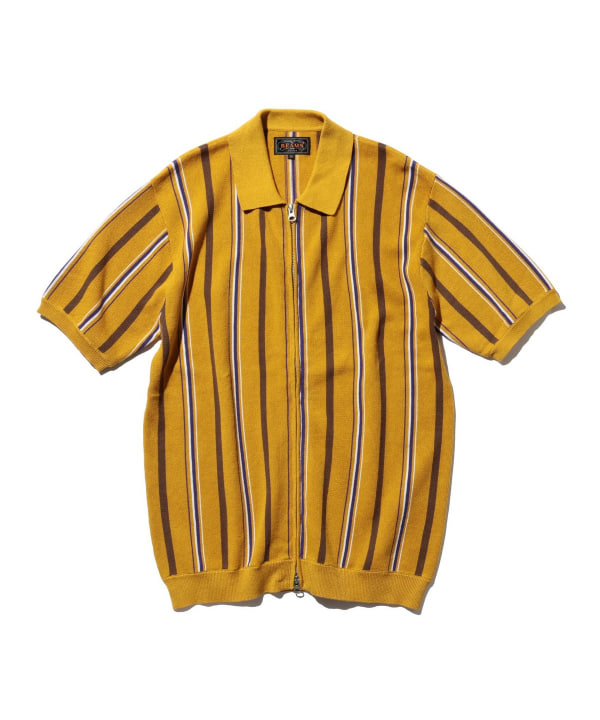 BEAMS PLUS（ビームス プラス）Zip Knit Polo Stripe（シャツ