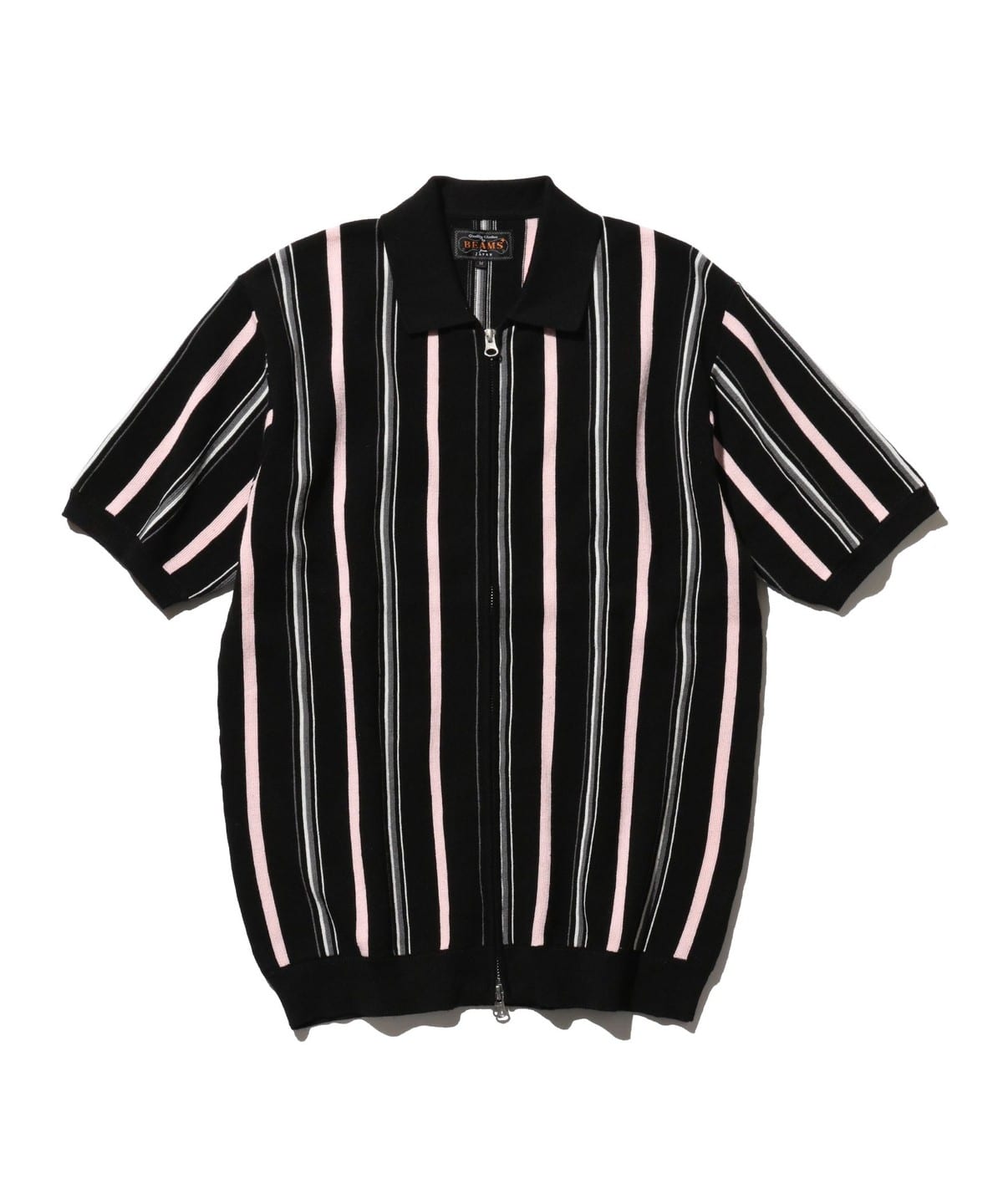 Zip Knit Polo Stripe シャツ・ブラウス MEN BLACK M Zip Knit Polo Stripe シャツ・ブラウス MEN BLACK M