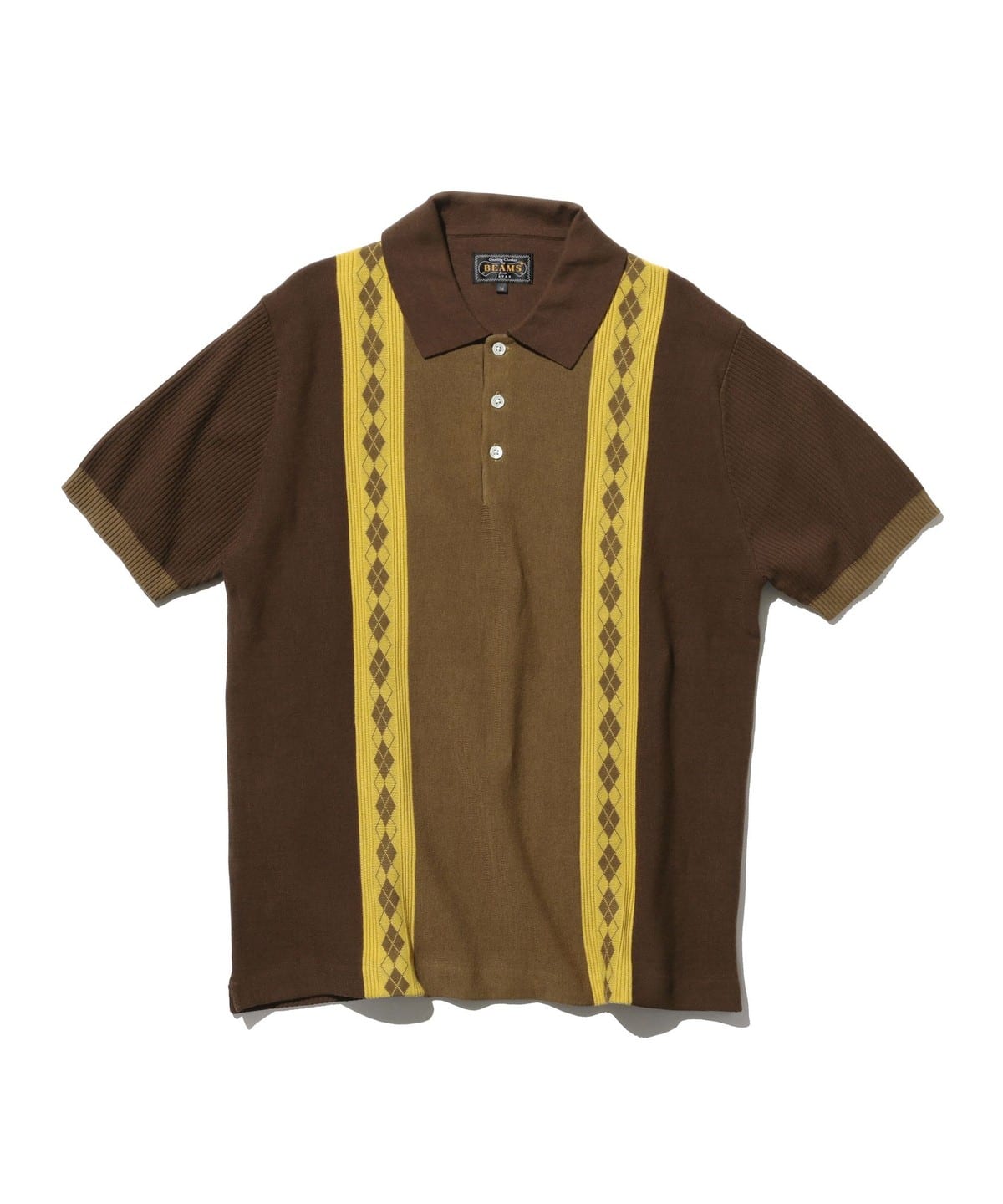 Knit Polo Stripe Argyle シャツ・ブラウス MEN BROWN XL Knit Polo Stripe Argyle シャツ・ブラウス MEN BROWN XL