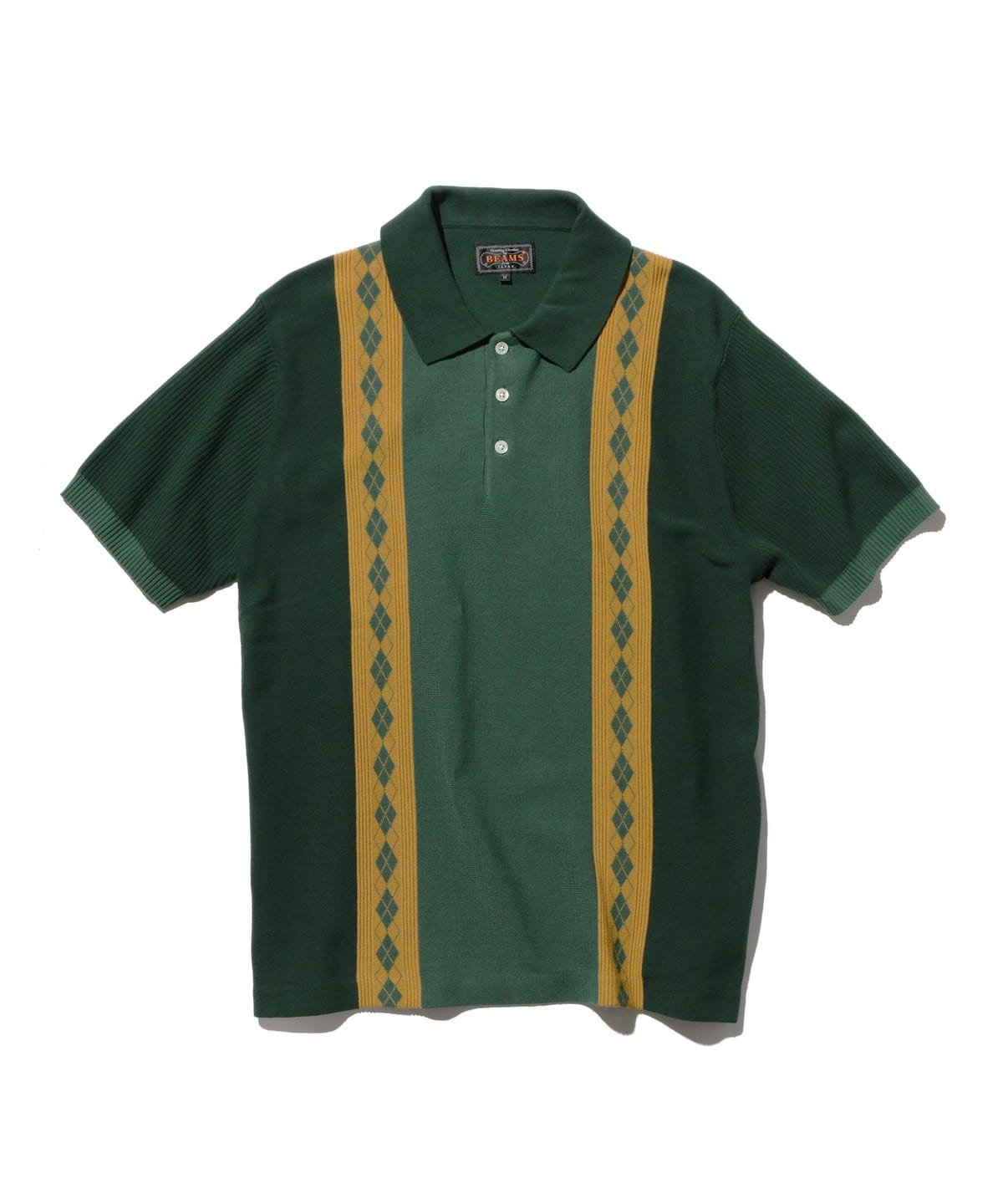 Knit Polo Stripe Argyle シャツ・ブラウス MEN GREEN S Knit Polo Stripe Argyle シャツ・ブラウス MEN GREEN S